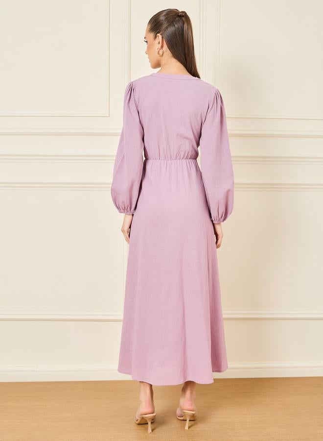 Styli Belted Poplin Midi Dress - Image 4