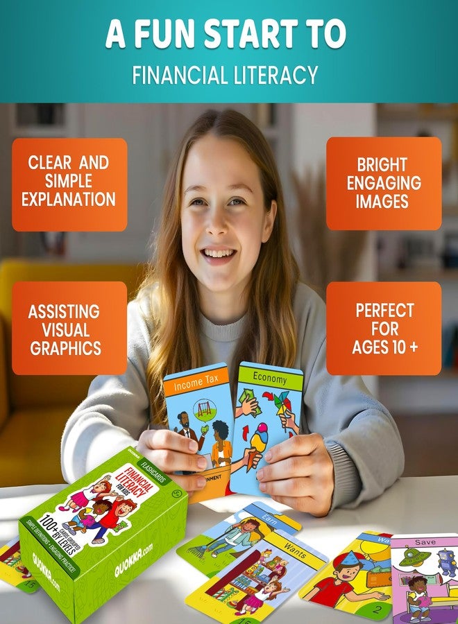 كوكا بطاقات تعليمية لمحو الأمية المالية من QUOKKA للمراهقين - ١١٠ بطاقات تُعلّم الأطفال إدارة الأموال، والميزانية، والادخار - ألعاب مالية سهلة للأطفال من سن ١٢ عامًا فما فوق - ألعاب تعليمية ممتعة لمحو الأمية المالية - Image 5