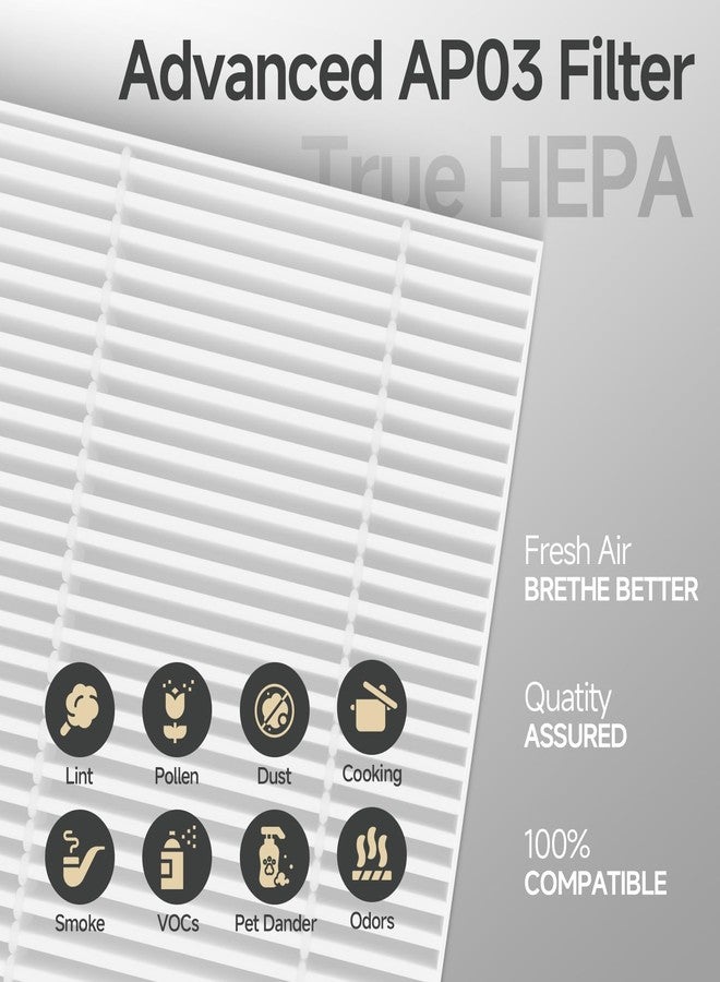 Harebery AP03 Replacement Filter, Compatible with Conair Portable Small Air Cleaner Purifier AP03 for Small Spaces, 4 Pack - Image 3