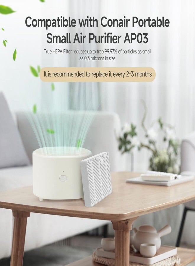 Harebery AP03 Replacement Filter, Compatible with Conair Portable Small Air Cleaner Purifier AP03 for Small Spaces, 4 Pack - Image 2