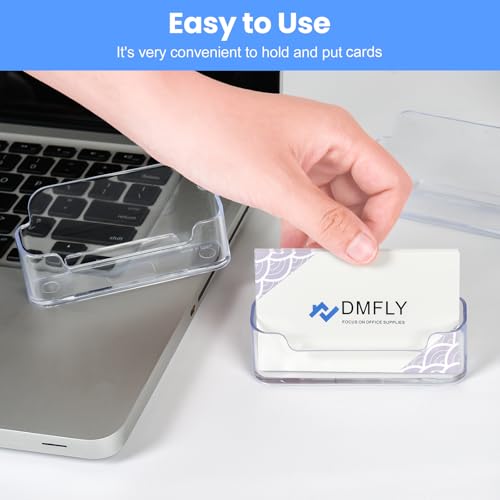 DMFLY 2 Pack Clear Business Card Holder for Desk, Plastic Business Card Display Desktop Acrylic Business Card Stand for Office, Exhibition Booth - Image 4