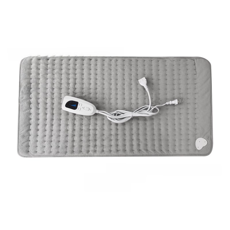 Electric Heating Pad for Therapeutic Warmth 76x 40cm silver gray 