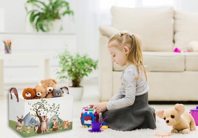DDBASKET Kids Basket Animal Baskets Cute Storage Bins Rectangular Toy Storage Bin Organizer Book Box ,Animals Room Decor(Mountain animal) - Image 5