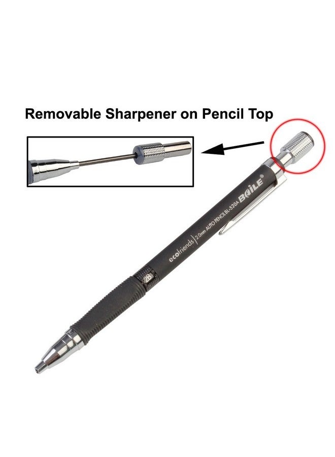 Baile قلم رصاص ميكانيكي بايل 2.0 مم + علبة رصاص (5 رصاصات) - لون الجسم أسود - Image 2