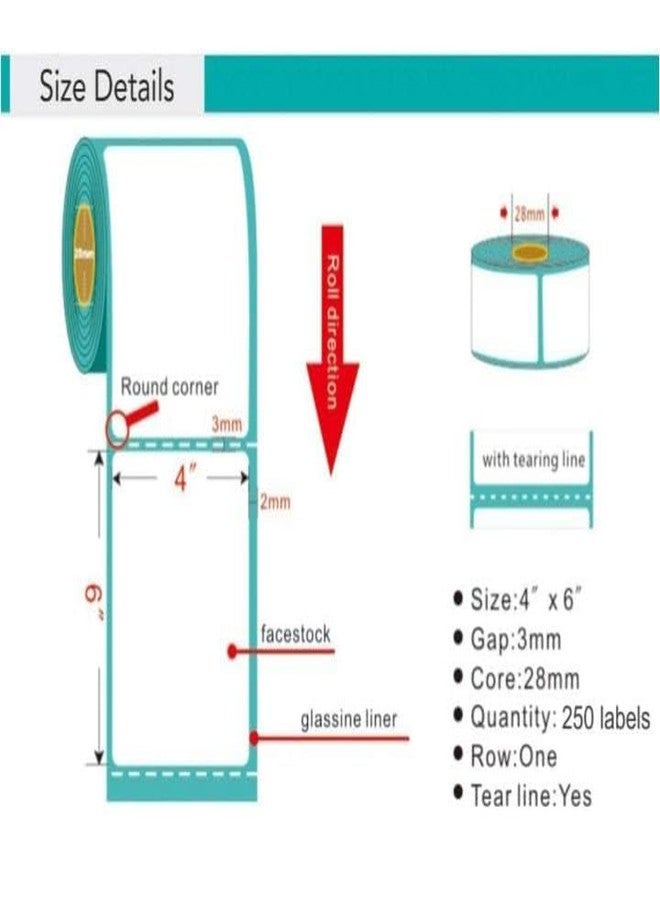 JS Direct Thermal Barcode Labels Sticker Roll (4" x 6" - 250 Labels per Roll) (1) - Image 2