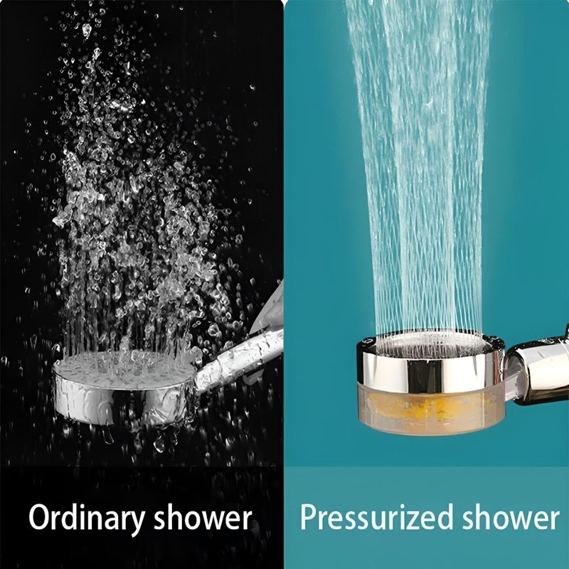 Turbo Shower Head - Features integrated turbine for enhanced pressure, 6 customizable spray settings, full 360° rotation, eco-friendly water conservation, polished chrome surface. - Image 5