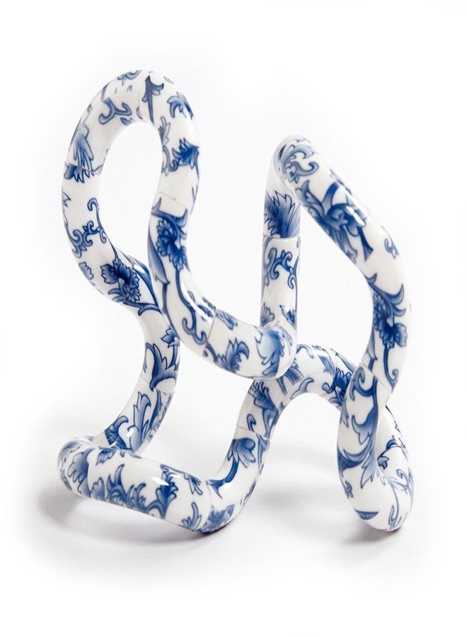 TANGLE Jr. Artist Collection Sensory Fidget Toy, Blue White Floral - Image 2