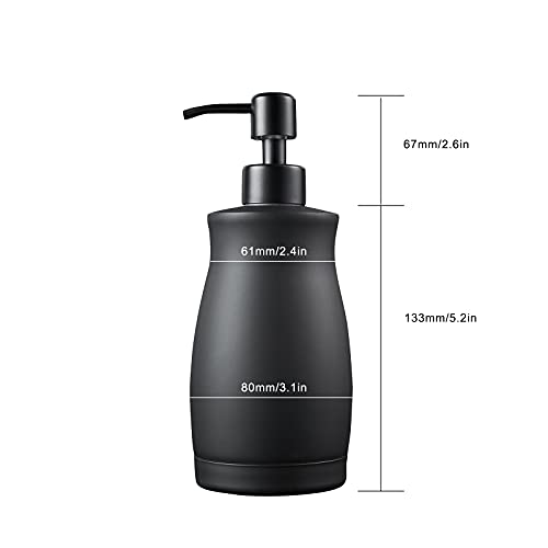 ZEBEYIMA 304 Stainless Steel Countertop Black Soap Dispenser Rust Resistant Leak-Proof Liquid Hand Sanitizer Pump with Hopper，for Kitchen Sink, Countertop, Bathroom (13.5oz/400ml) - Image 4