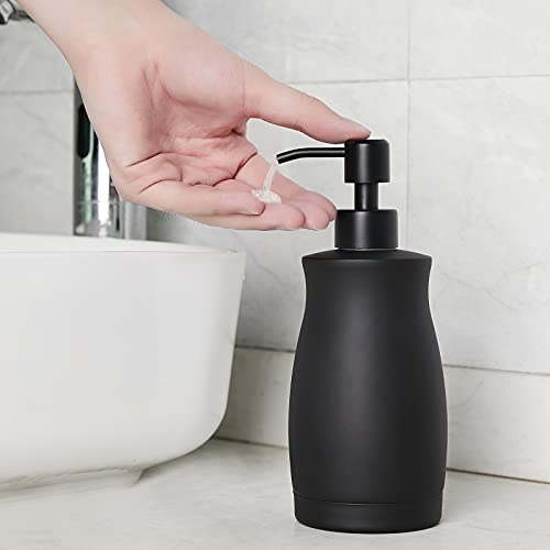 ZEBEYIMA 304 Stainless Steel Countertop Black Soap Dispenser Rust Resistant Leak-Proof Liquid Hand Sanitizer Pump with Hopper，for Kitchen Sink, Countertop, Bathroom (13.5oz/400ml) - Image 3