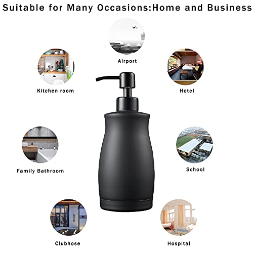 ZEBEYIMA 304 Stainless Steel Countertop Black Soap Dispenser Rust Resistant Leak-Proof Liquid Hand Sanitizer Pump with Hopper，for Kitchen Sink, Countertop, Bathroom (13.5oz/400ml) - Image 5
