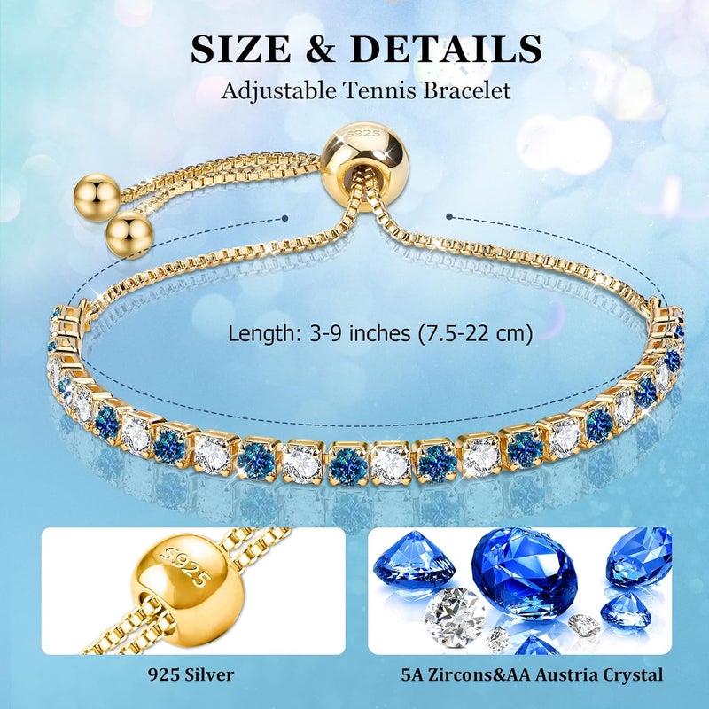 J.Fée Silver Bracelet, S925 Tennis Bracelet with Sparkling 5A Cubic Zirconia Silver Bracelets for Women Adjustable Bracelet for Women Bracelets Womens Bracelet Women Gifts for Women Mom - Image 2