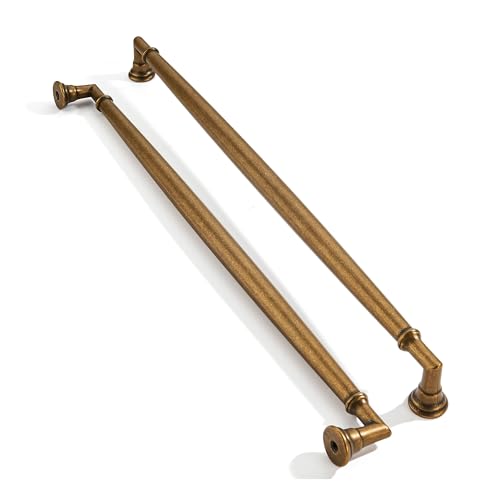 ZAUYX 2 Pack 10 Inch Hole Center Vintage Antique Brass Cabinet pulls Solid Heavy Duty Aged Bronze Cabinet Pull Cabinet Handles Kitchen Cabinet Hardware Vanity Handles Bathroom Cabinet pulls - Image 1