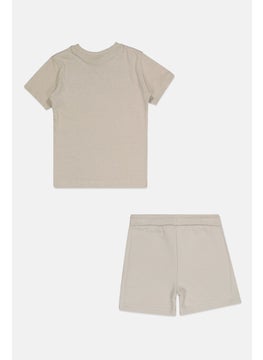 Nicce Toddlers Boy 2 Pieces Brand Logo T-Shirt And Short Set, Light Grey  - Image 2