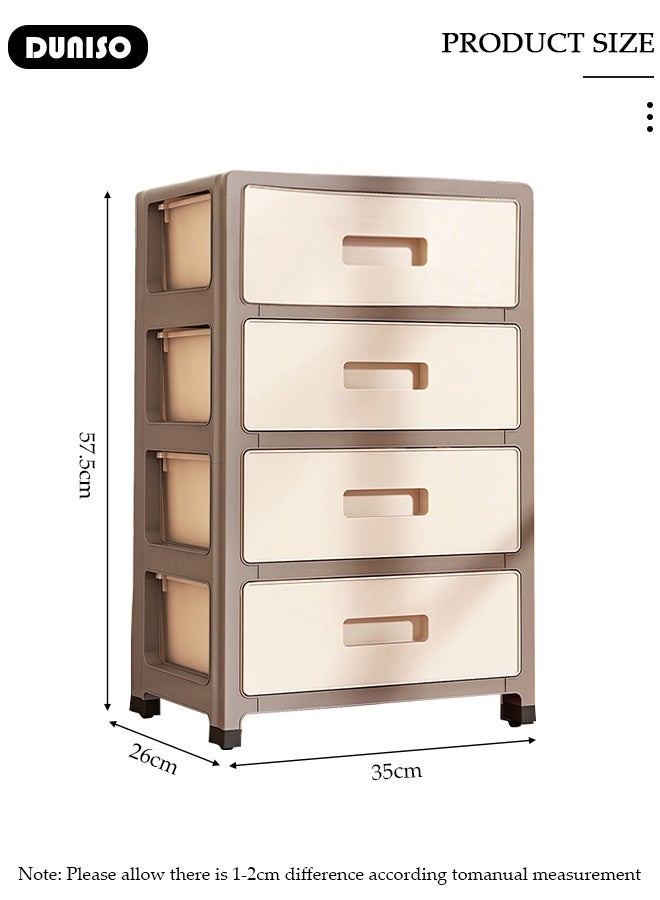 DUNISO Multipurpose Plastic 4 Layers Drawer Storage Cabinet Multifunctional Drawer Storage Organizer Waterproof Plastic Containers Box with Drawers for Kitchen,Bathroom,Bedroom,Living Room  - Image 2