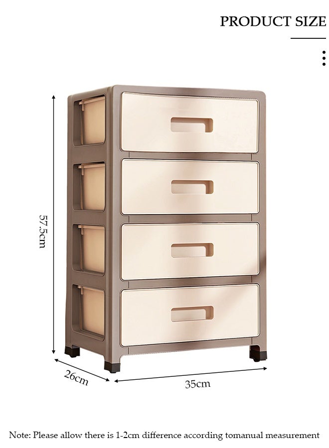 دونيسو خزانة تخزين بلاستيكية متعددة الأغراض مكونة من 4 طبقات ومنظم تخزين أدراج متعدد الوظائف وصندوق حاويات بلاستيكية مقاوم للماء مع أدراج للمطبخ والحمام وغرفة النوم وغرفة المعيشة - Image 2