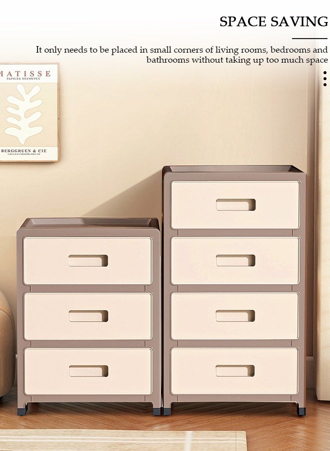 دونيسو خزانة تخزين بلاستيكية متعددة الأغراض مكونة من 4 طبقات ومنظم تخزين أدراج متعدد الوظائف وصندوق حاويات بلاستيكية مقاوم للماء مع أدراج للمطبخ والحمام وغرفة النوم وغرفة المعيشة - Image 4