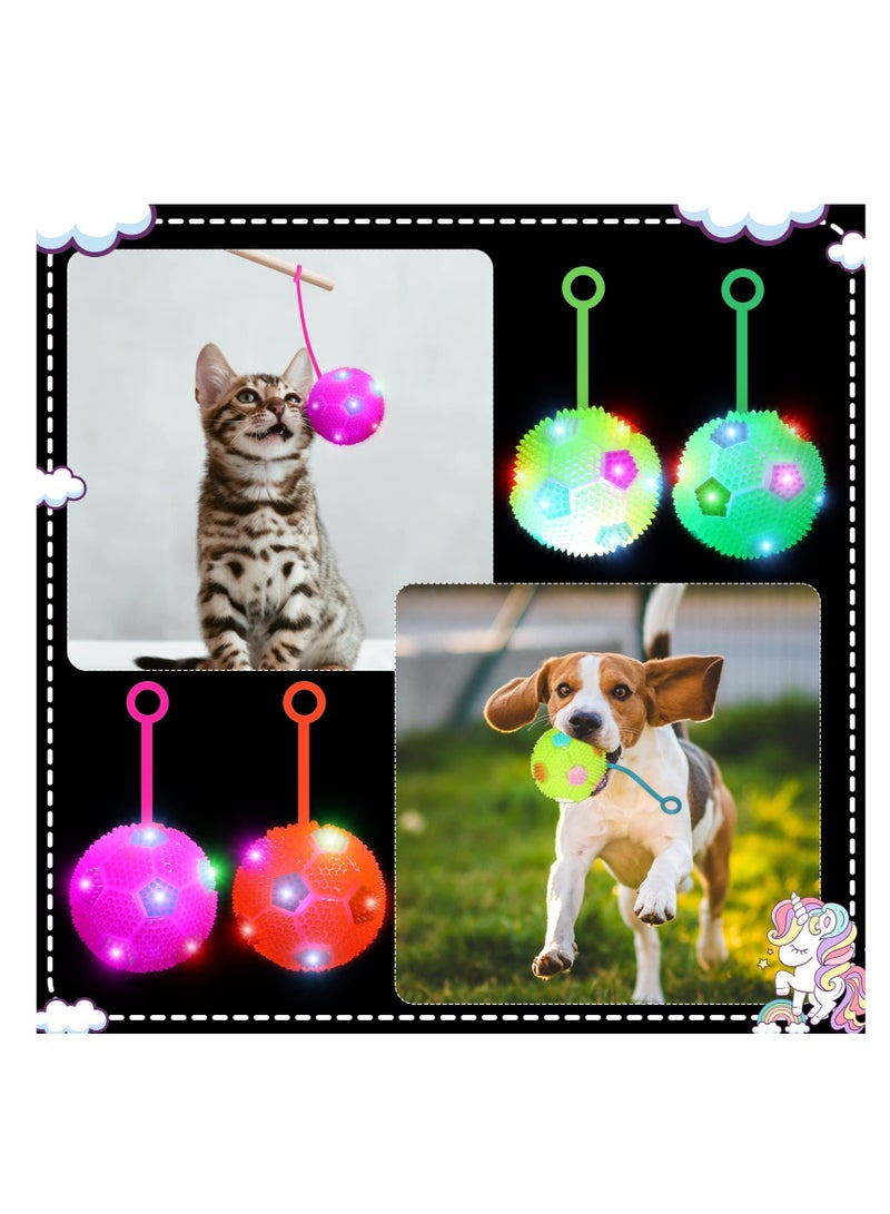 Excefore كرات كرة القدم للقلق بأطراف شائكة، كرة مضيئة للأطفال، كرات فلاش LED للتوهج في الظلام، لعبة تخفيف التوتر الحسية، للبالغين والمراهقين والأطفال - Image 5