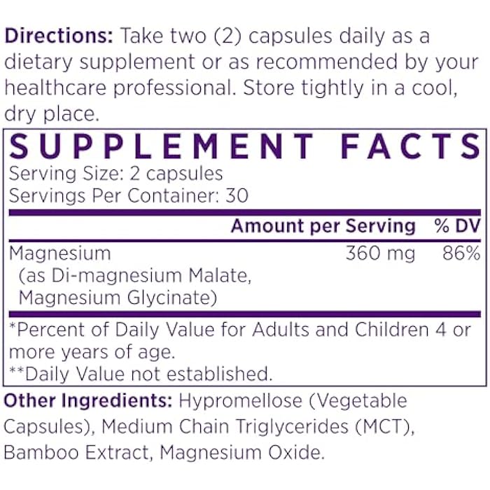 NAOMI Mighty Mg - Magnesium Glycinate & Malate Blend 360mg - Supports Restful Sleep, Muscle Relaxation, Energy & Mood - Gentle on Stomach, No Laxative Effect, Non-GMO, Vegan, 30-Day Supply - Image 2