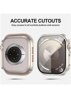 SJet Apple Watch Series 10 42mm case with Tempered Film Screen Protector, Full Protective Hard PC Bumper Touch Sensitive HD Screen Cover(42mm,Starlight)  - Image 3