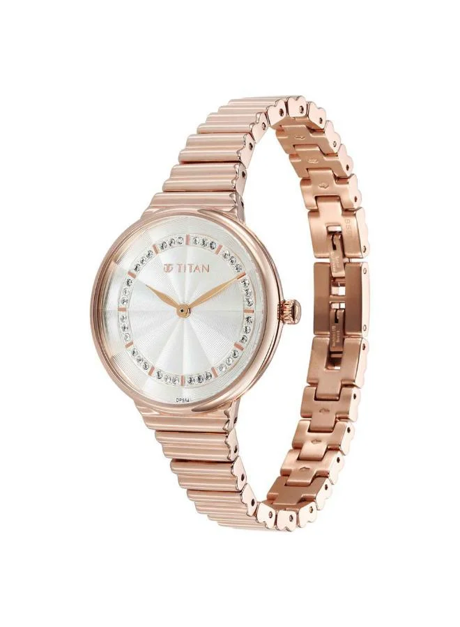تيتان Women Analog Display Watch With Rose Gold Stainless Steel Strap - 95245WM02