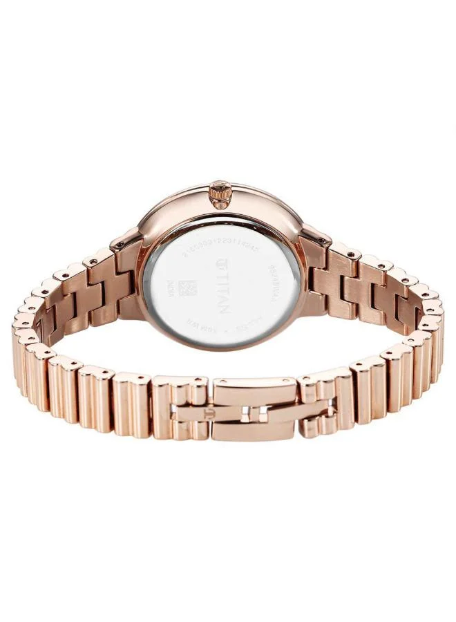 تيتان Women Analog Display Watch With Rose Gold Stainless Steel Strap - 95245WM02