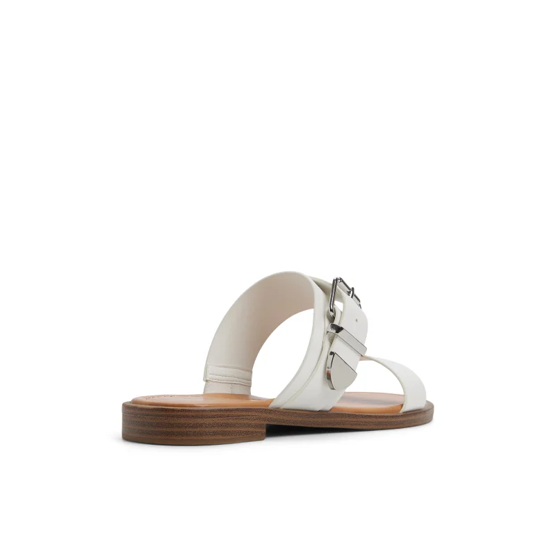 CALL IT SPRING MORGANAH Textured White Flat Sandals