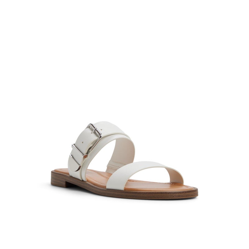 كول ات سبرنج صنادل مسطحة بيضاء بنقوش مورجانا - Image 4