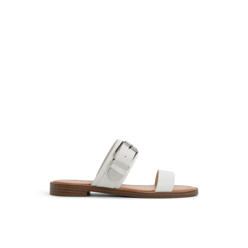 CALL IT SPRING MORGANAH Textured White Flat Sandals