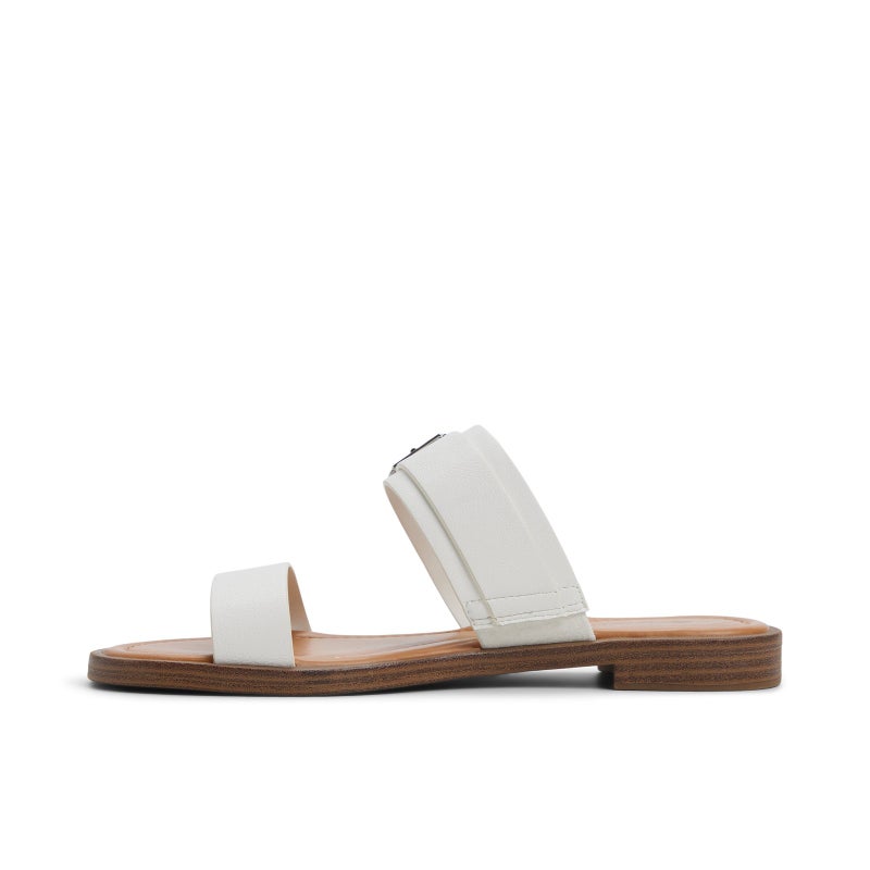 كول ات سبرنج صنادل مسطحة بيضاء بنقوش مورجانا - Image 3