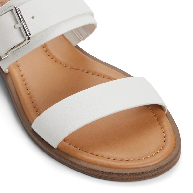 كول ات سبرنج صنادل مسطحة بيضاء بنقوش مورجانا - Image 5