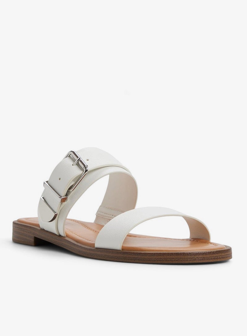 CALL IT SPRING MORGANAH Textured White Flat Sandals - Image 4