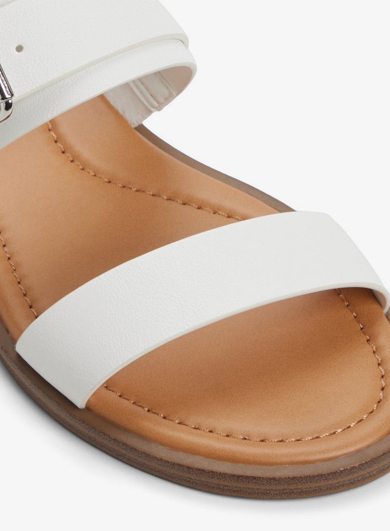 CALL IT SPRING MORGANAH Textured White Flat Sandals - Image 5