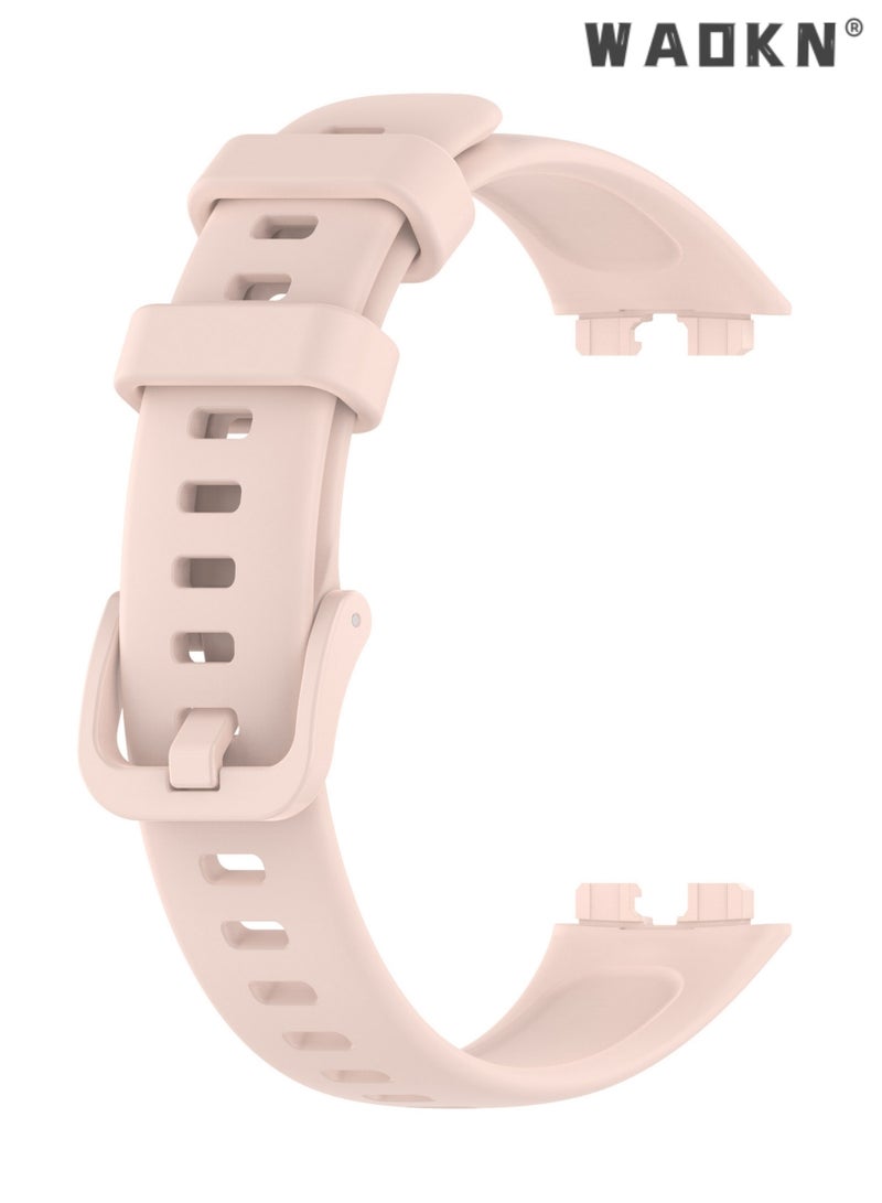 TPU Sport Watch Strap/Watchband,Soft Silicone Strap Compatible With Huawei Band 8，Huawei Band 9,Waterproof Breathable Adjustable Replacement Sport Bands for HUAWEI Band 8 & Band 9 (Pink) - view 2