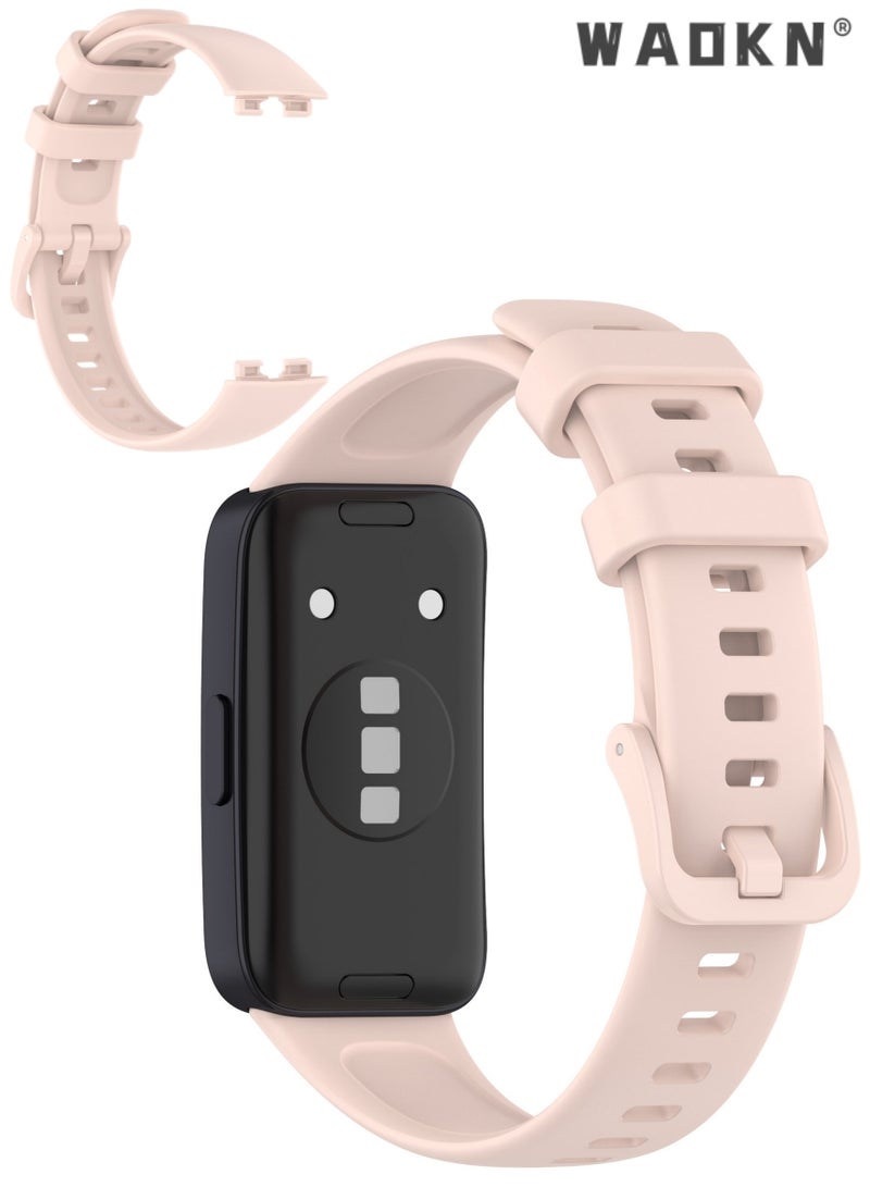 TPU Sport Watch Strap/Watchband,Soft Silicone Strap Compatible With Huawei Band 8，Huawei Band 9,Waterproof Breathable Adjustable Replacement Sport Bands for HUAWEI Band 8 & Band 9 (Pink) - view 5