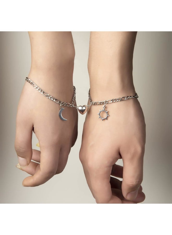 LINGSAI Stainless Steel Magnetic Matching Couple Bracelets - Image 3