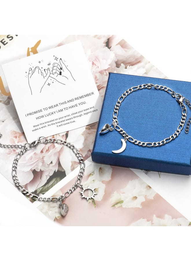 LINGSAI Stainless Steel Magnetic Matching Couple Bracelets - Image 2