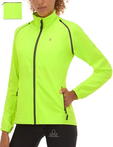 Little Donkey Andy Women's Quick-Dry Running Jacket Convertible UPF 50+ Cycling Jacket Windbreaker with Removable Sleeves Fluorescent Yellow Size M - Image 2