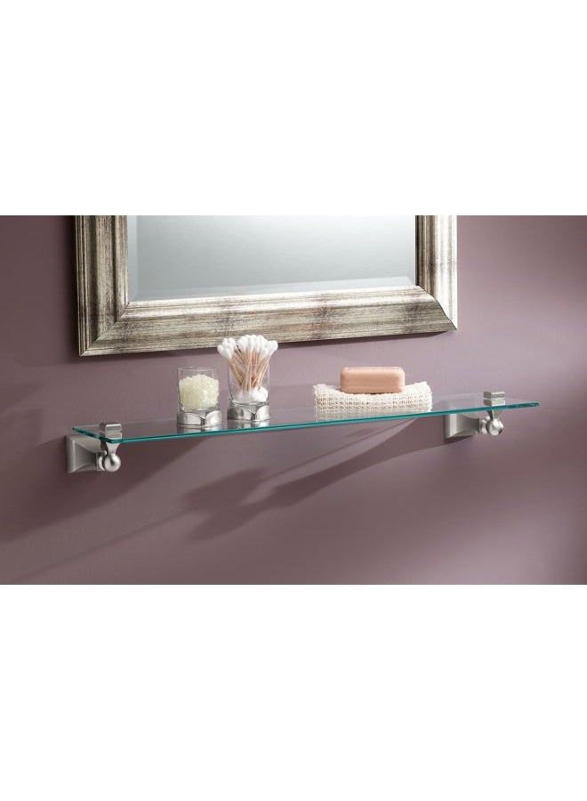 MOEN DN8390BN Retreat 22-Inch Wide x 5-Inch Deep Decorative Glass Bathroom Vanity Shelf, Brushed Nickel - Image 4