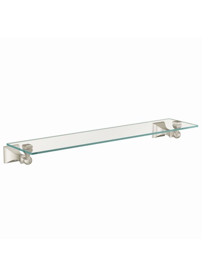 MOEN DN8390BN Retreat 22-Inch Wide x 5-Inch Deep Decorative Glass Bathroom Vanity Shelf, Brushed Nickel - Image 5