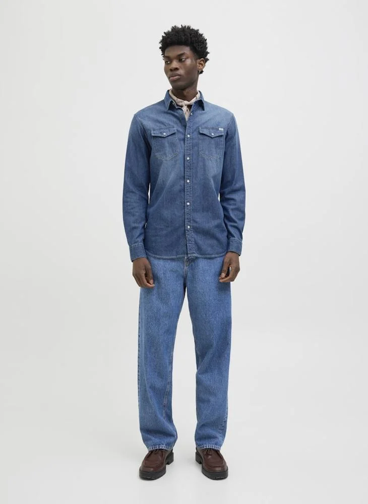 JACK & JONES  Casual Regular Fit Denim Shirt for Men | Best Price UAE