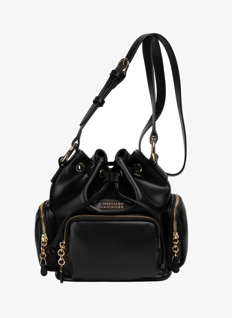 Christian Lacroix Christian Lacroix Women's Mistraline Genuine Leather Bucket Bag - Black