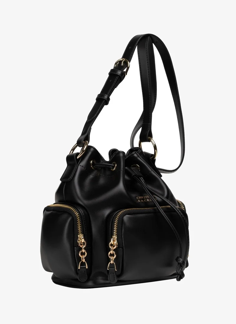 Christian Lacroix Christian Lacroix Women's Mistraline Genuine Leather Bucket Bag - Black