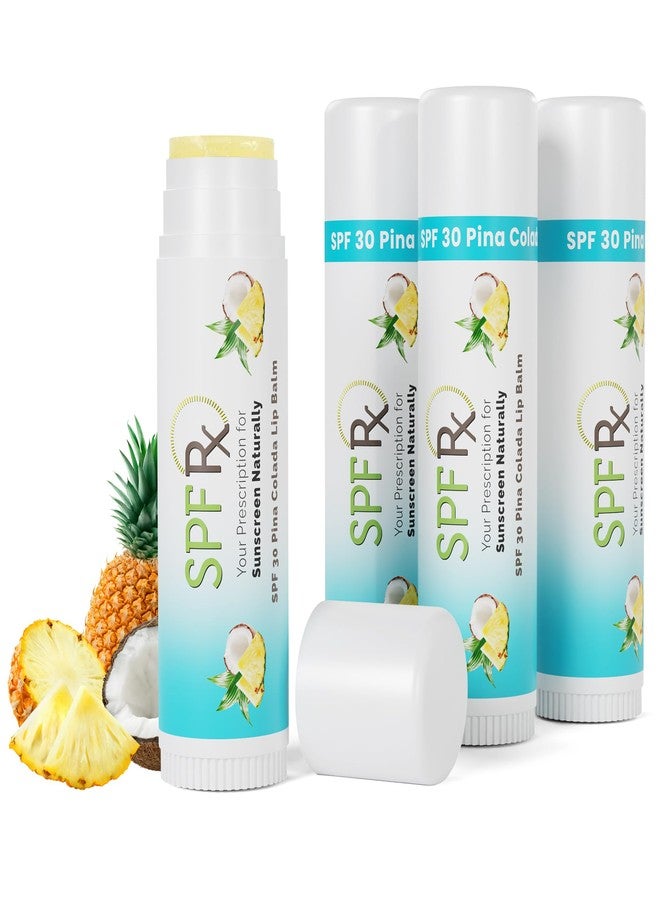 SPF Rx, SPF 30 Pina Colada Sunscreen Lip Balm Broad Spectrum Protection, Rapid Relief for Dry Chapped Lips, Superior Protection Against UVA & UVB Rays - 0.15 oz, (4 Pack) - Image 1