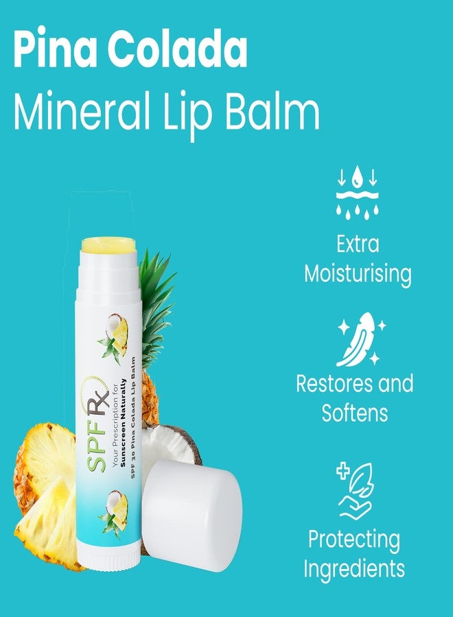 SPF Rx, SPF 30 Pina Colada Sunscreen Lip Balm Broad Spectrum Protection, Rapid Relief for Dry Chapped Lips, Superior Protection Against UVA & UVB Rays - 0.15 oz, (4 Pack) - Image 3