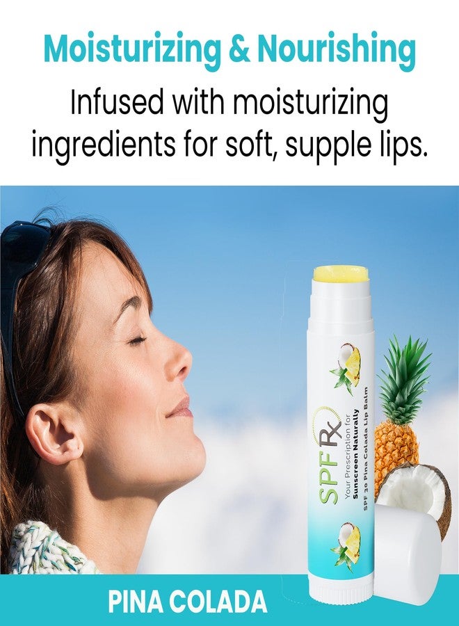 SPF Rx, SPF 30 Pina Colada Sunscreen Lip Balm Broad Spectrum Protection, Rapid Relief for Dry Chapped Lips, Superior Protection Against UVA & UVB Rays - 0.15 oz, (4 Pack) - Image 5