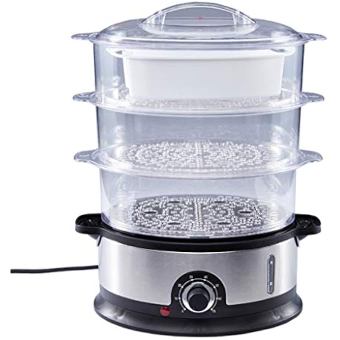 جهاز بخار كهربائي متعدد الوظائف منزلي، جهاز بخاري ذاتي الإيقاف، 3 طبقات، سعة كبيرة، جهاز بخاري للمأكولات البحرية - Image 2