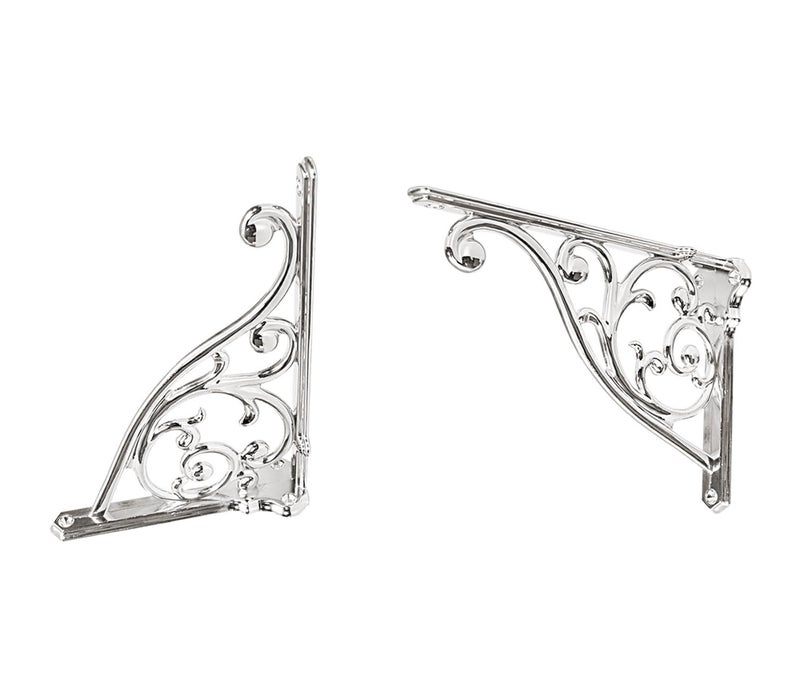 ZAUYX Heavy Duty Solid Stand5 Inch 4 Pack Polished NickelRight Angle Wall Panel Support BracketDecorative Shelf BracketHeavy Duty VintageWall Mount Support DIY Shelf Hardware Included - Image 2