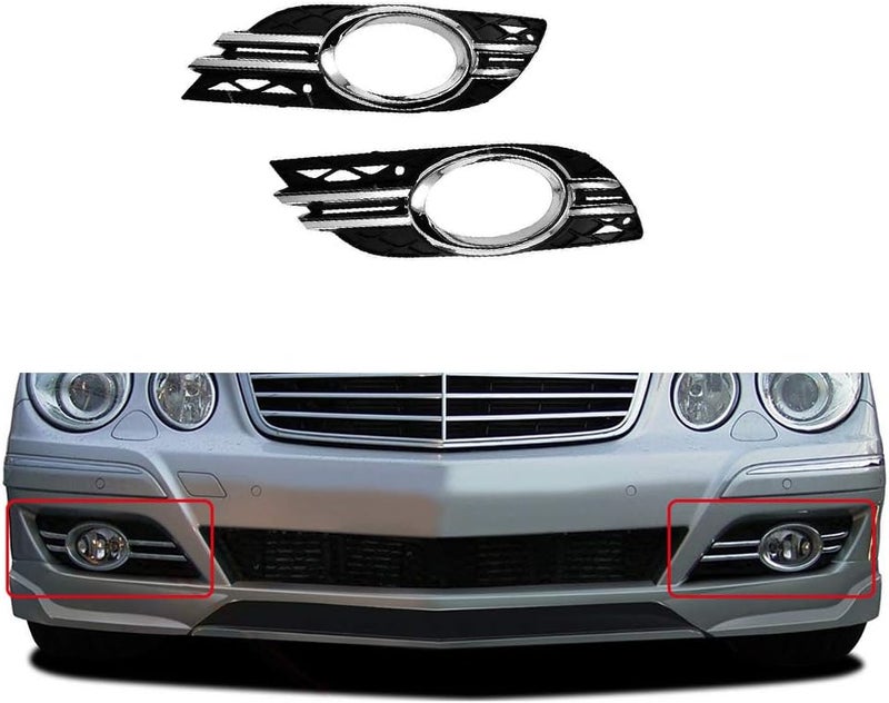 CNUPSM Fog Light Chrome Grille Trim Cover for Mercedes-Benz W211 E-Class 2007-2009 - 4Pcs - Image 2