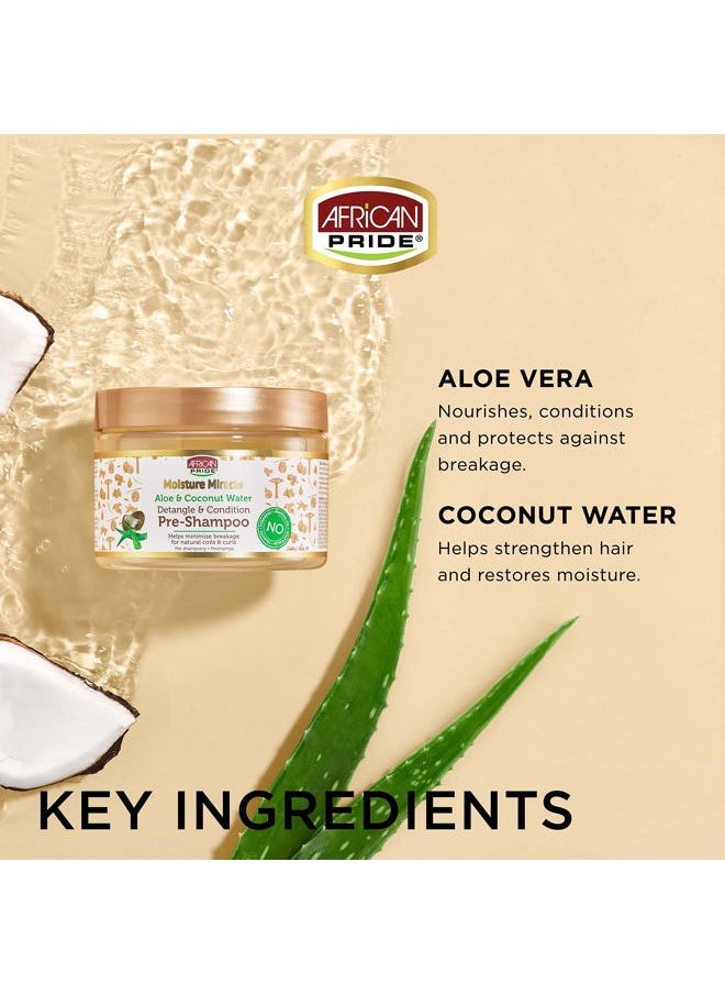 African Pride Moisture Miracle Aloe & Coconut Water Pre-Shampoo - Helps Minimize Hair Breakage for Natural Coils & Curls, Detangles & Conditions, 12 oz  - Image 4