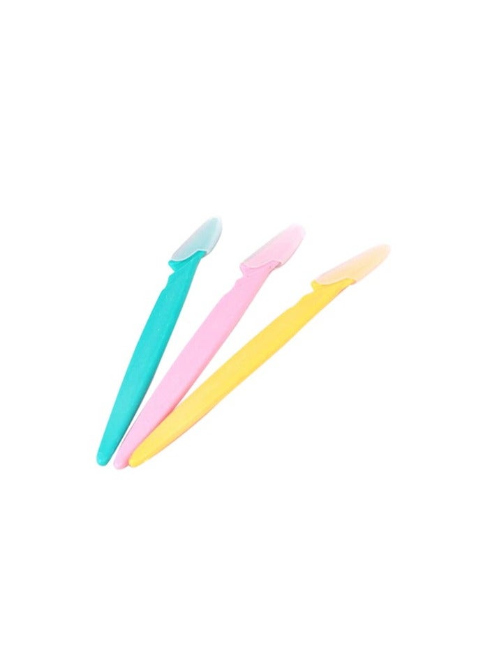 3-Piece Eyebrow And Facial Hair Trimmer Set Pink/Yellow/Blue